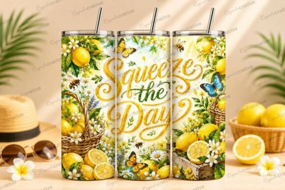 Download Squeeze the Day Lemon Summer Tumbler PNG - Summer tumbler png Collection