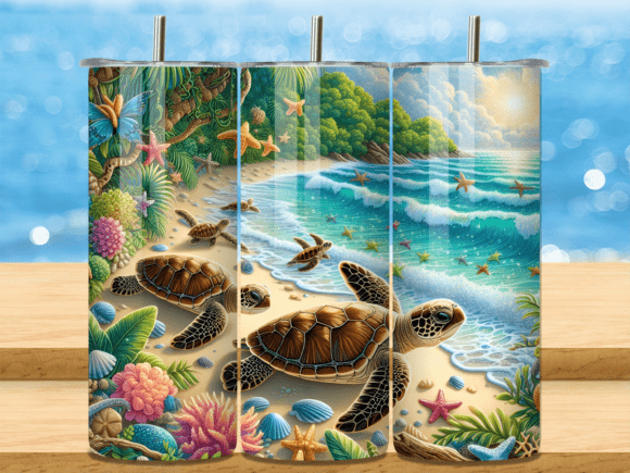 Download Sea Turtles Hatching Ocean Tumbler Wrap - Sea turtle Collection