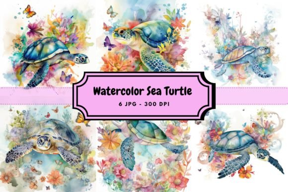 Download Watercolor Sea Turtle Bundle - Sea turtle Collection