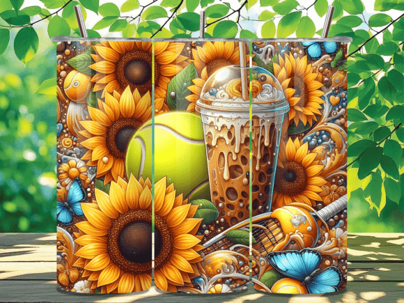 Download Sunflower Tennis Ball Summer Tumbler PNG - Premium Resources