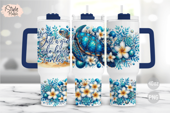 Download Sea Turtle Plumeria 40oz Tumbler Wrap - Sea turtle Collection