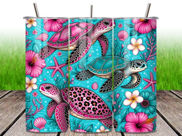 Download Pink Leopard Print Sea Turtle Tumbler - Sea turtle Collection