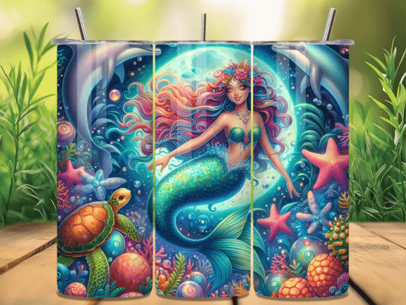 Download Tropical Mermaid Sea Turtle Tumbler Wrap - Sea turtle Collection