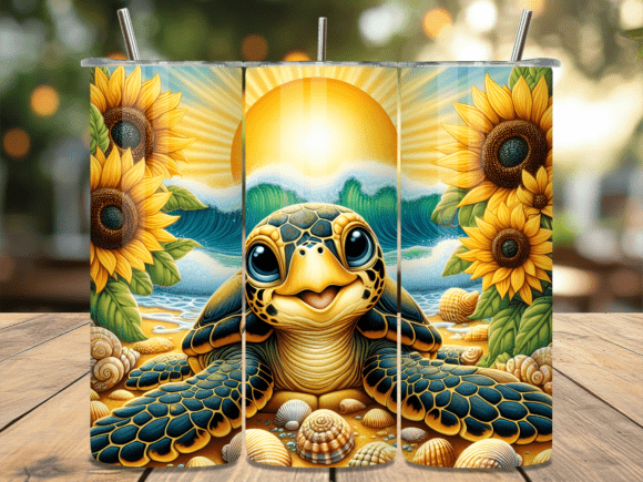 Download Summer Sun Baby Sea Turtle Tumbler Wrap - Sea turtle Collection