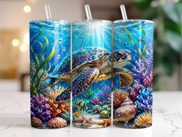 Download Sea Turtle Tumbler Wrap PNG Sublimation - Sea turtle Collection
