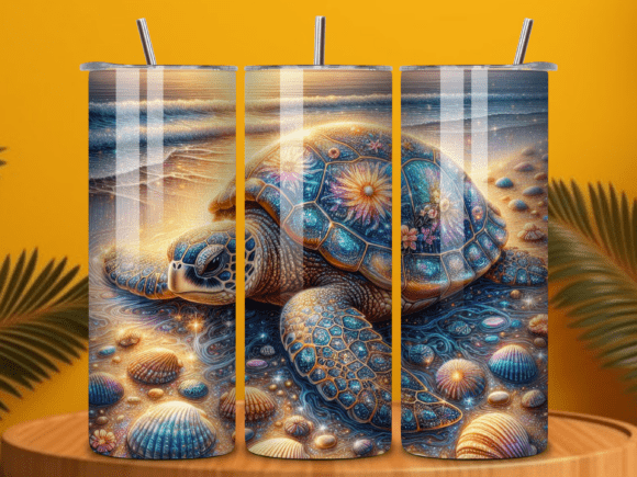 Download Glitter Sea Turtle Beach Tumbler Wrap - Sea turtle Collection