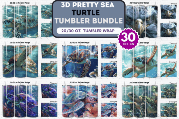 Download 3D Pretty Sea Turtle Tumbler Wrap Bundle - Sea turtle Collection