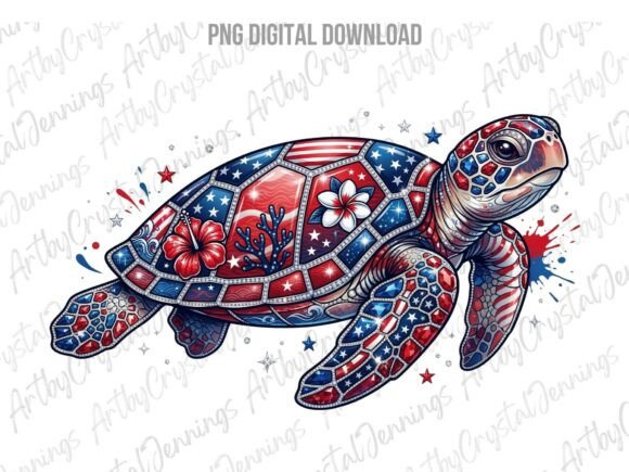 Download Tropical Patriotic USA Sea Turtle PNG - Sea turtle png Collection