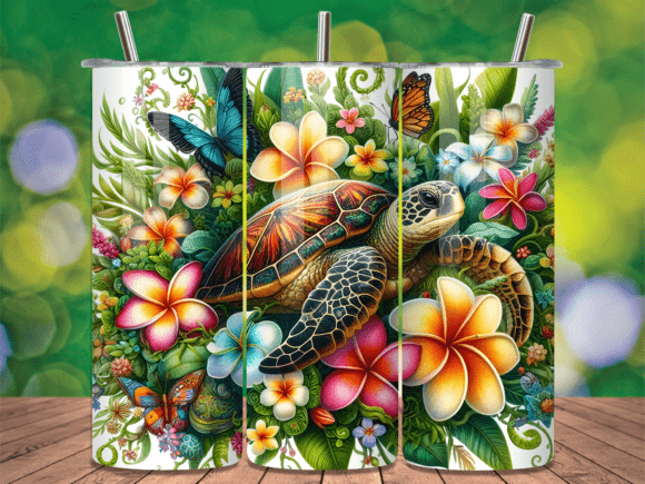 Download Sea Turtle Nested Tropical Tumbler Wrap - Sea turtle Collection