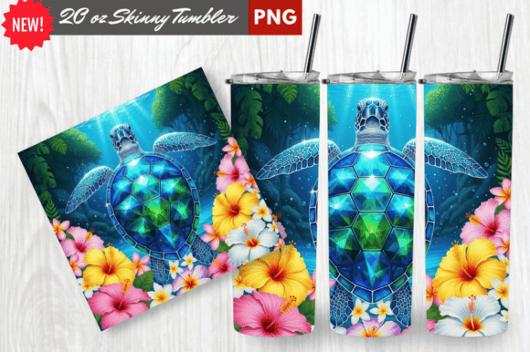 Download Crystal Shell Sea Turtle Tumbler Wrap - Sea turtle Collection