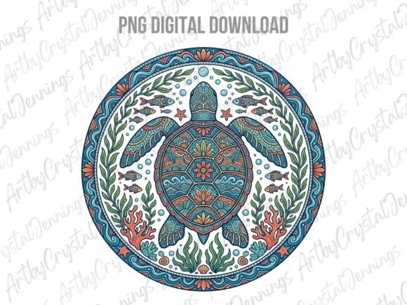 Download Round Ornate Boho Sea Turtle PNG - Sea turtle png Collection
