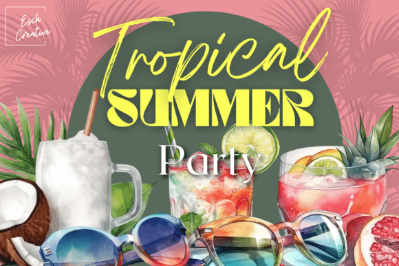 Download Tropical Summer Party Cocktails Bundle - Summer party Collection