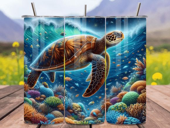 Download Ocean Sea Turtle Tumbler Wrap PNG - Sea turtle Collection