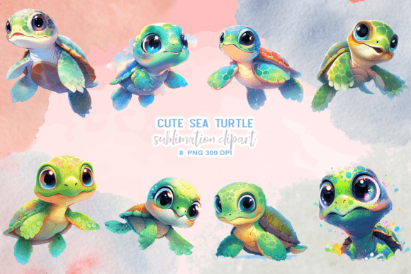 Download Cute Sea Turtle Sublimation Clipart - Sea turtle Collection