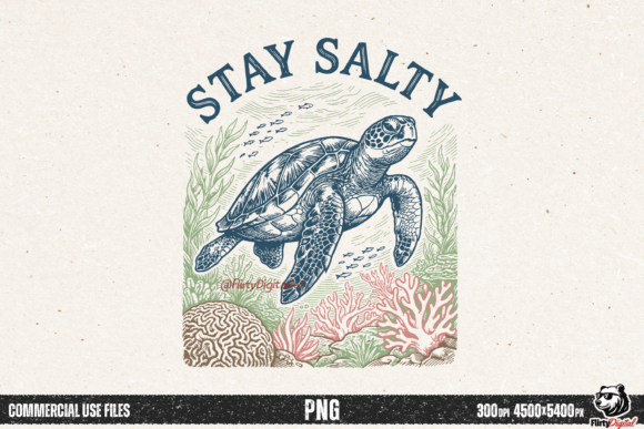 Download Stay Salty Sea Turtle Vintage Ocean Life - Sea turtle Collection