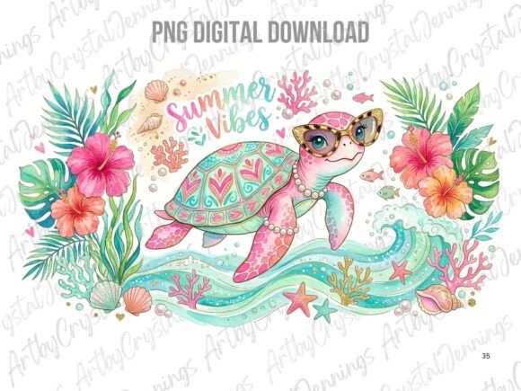 Download Summer Vibes Cute Sea Turtle PNG - Sea turtle png Collection