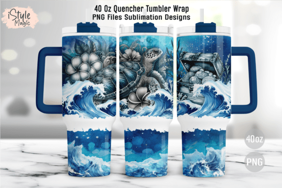 Download Sea Turtle Ocean Wave 40oz Tumbler Wrap - Sea turtle Collection