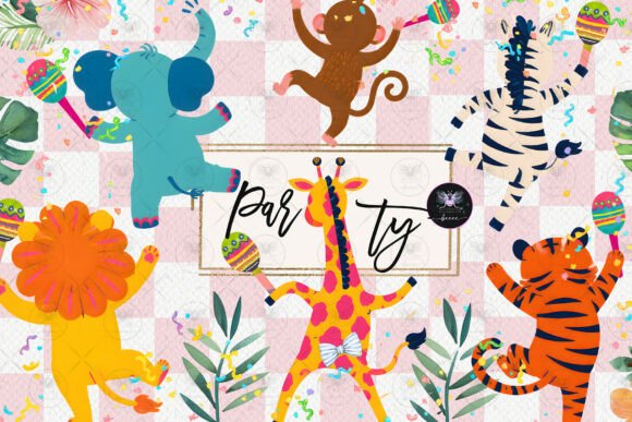 Download Safari Summer Party Clipart Watercolor - Summer party Collection