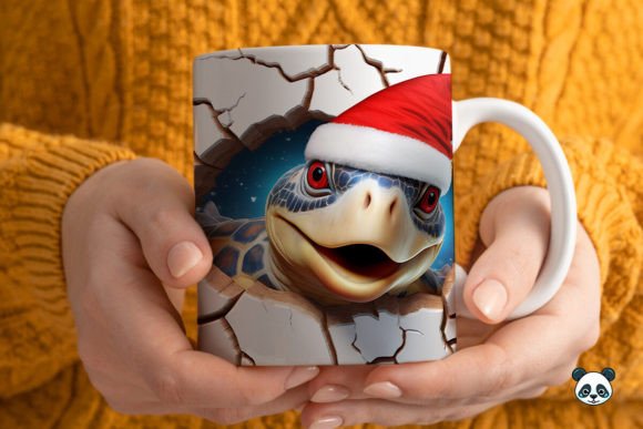 Download 3D Christmas Sea Turtle Mug Wrap 2 - Sea turtle Collection