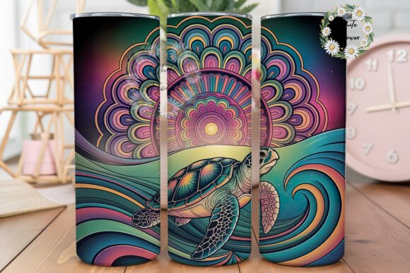 Download Psychedelic Sea Turtle Tumbler Wrap - Sea turtle Collection