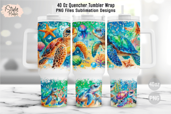 Download Sea Turtle Summer 40oz Tumbler Wrap PNG - Sea turtle Collection