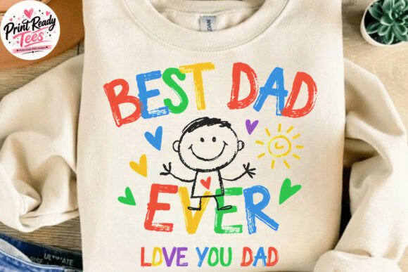 Download Best Dad Ever Cute Kids Art PNG, DAD PNG - Premium Resources
